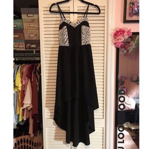 Black and white high low dress